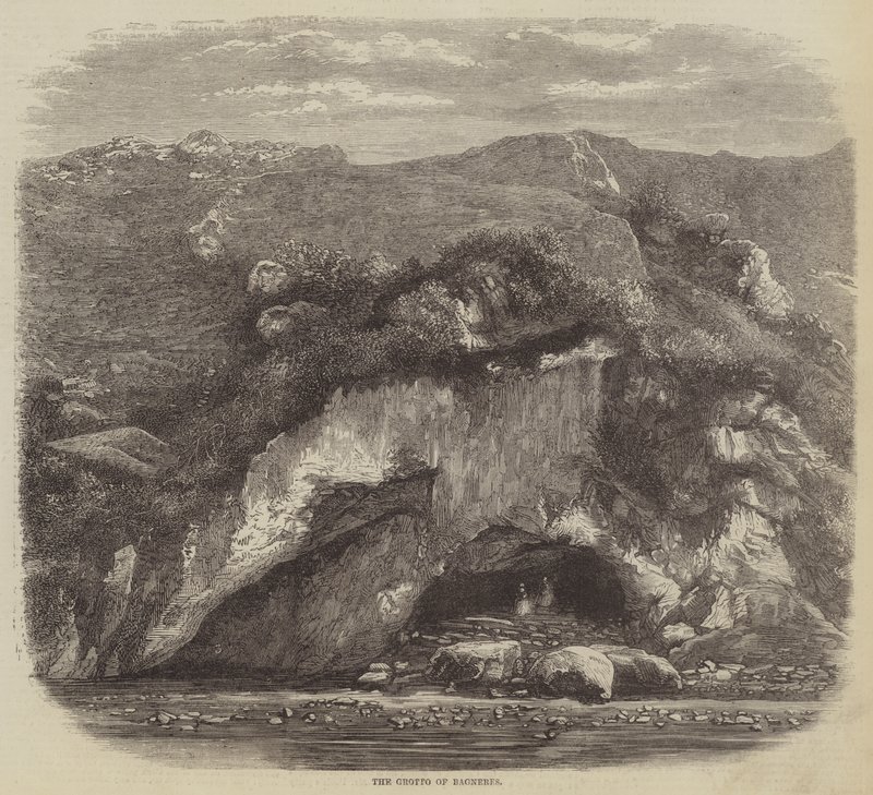 Bagneres Mağarası (gravür) by English School