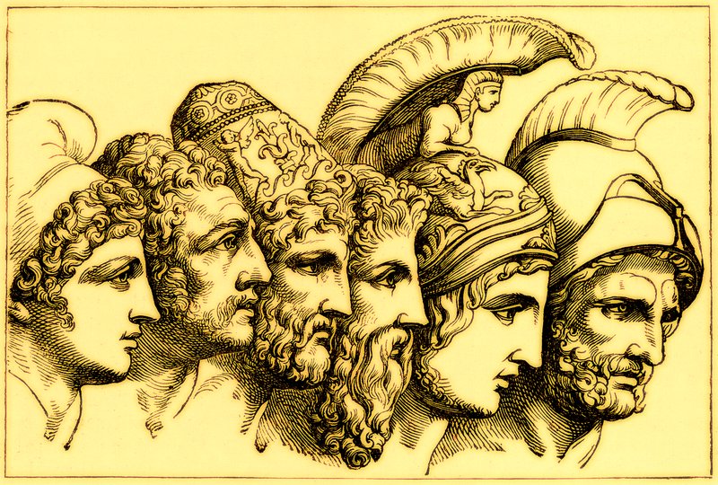 Truva Savaşı Kahramanları: Paris, Diomedes, Odysseus, Nestor, Aşil, Agamemnon, The Illustrated History of the World