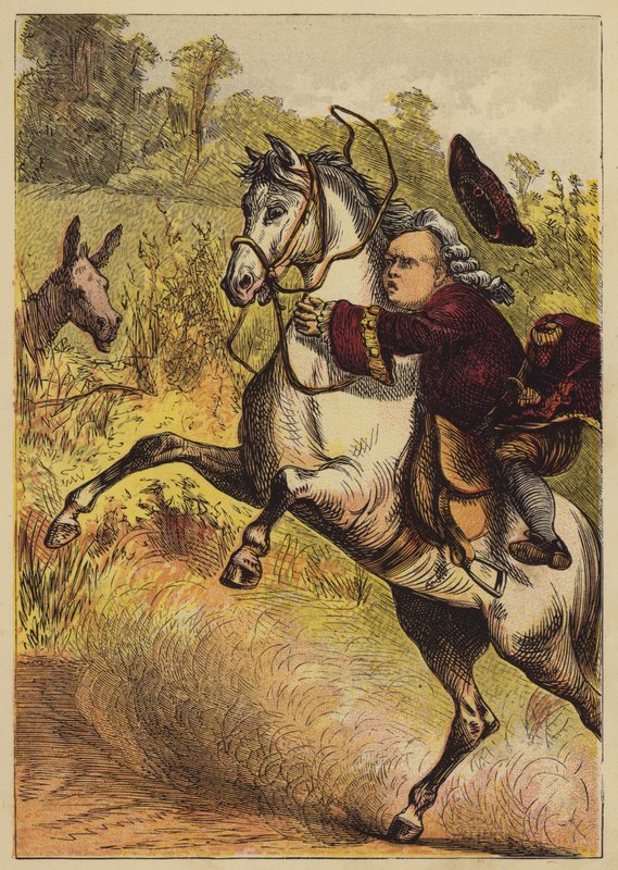 John Gilpin'in Tarihi (renkli gravür) by English School