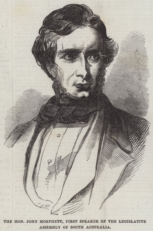 Saygıdeğer John Morphett, Güney Avustralya Yasama Meclisinin Birinci Başkanı (gravür) by English School