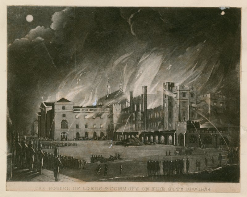 Lordlar ve Avam Kamarası yanıyor, 16 Ekim 1834 by English School