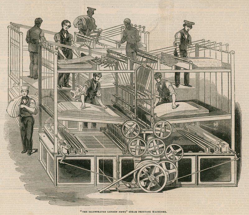 The Illustrated London News buharlı baskı makineleri by English School