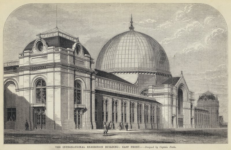 Uluslararası Sergi Binası, Doğu Cephesi (gravür) by English School