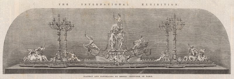 Uluslararası Sergi; Paris Messrs Cristofle tarafından plato ve şamdan by English School