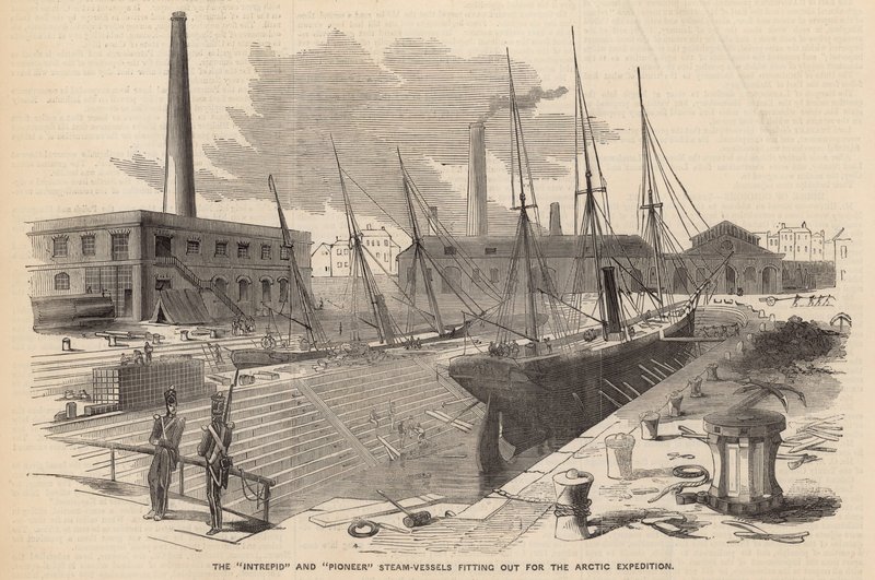 Arctic seferi için hazırlanan Intrepid ve Pioneer buhar gemileri by English School