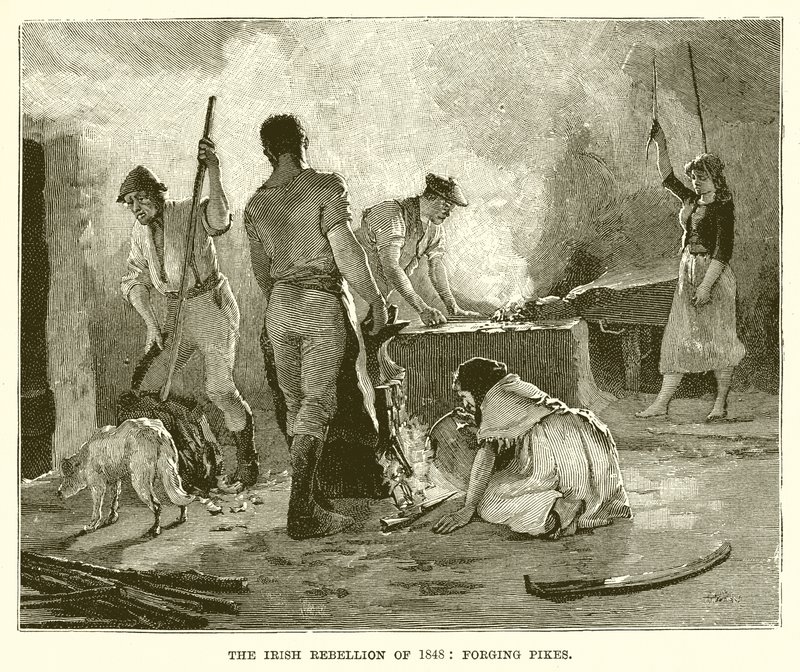 1848 İrlanda İsyanı: Pikes Dövme by English School