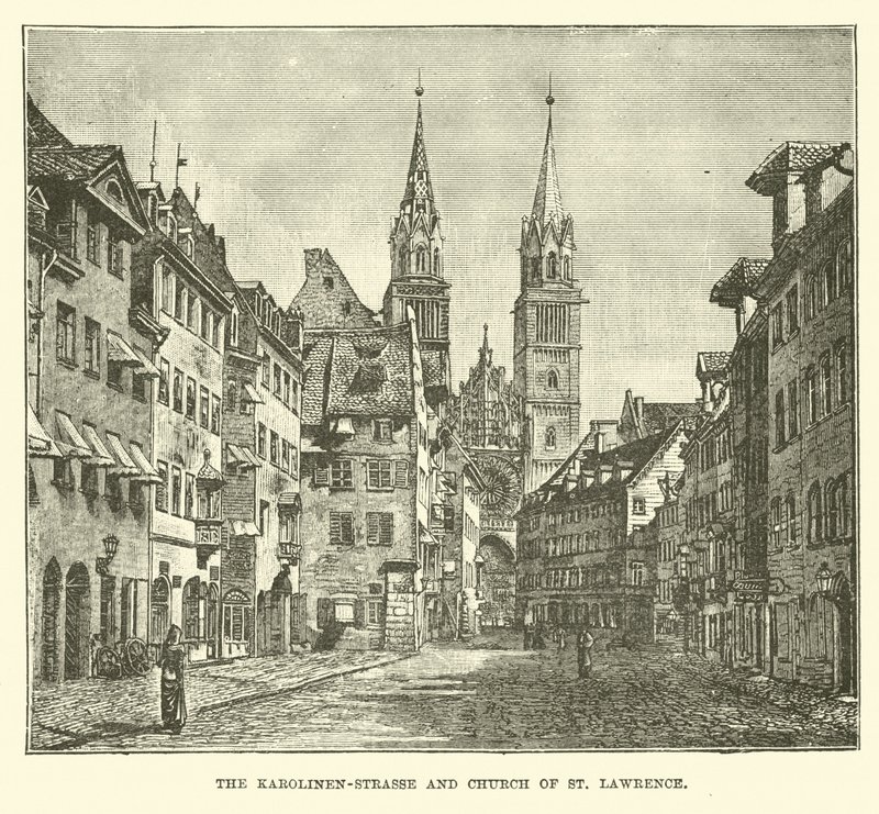Karolinenstrasse ve St Lawrence Kilisesi by English School