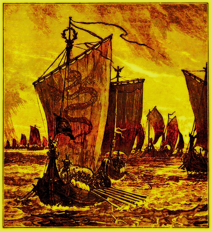 The Keels of the Northmen, İngiltere Tarihi için H. O. Arnold-Forster tarafından yapılan çizim, 1897