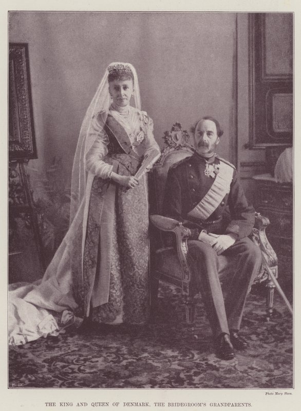 Danimarka Kralı ve Kraliçesi, Damatın Dedesi (gravür) by English School