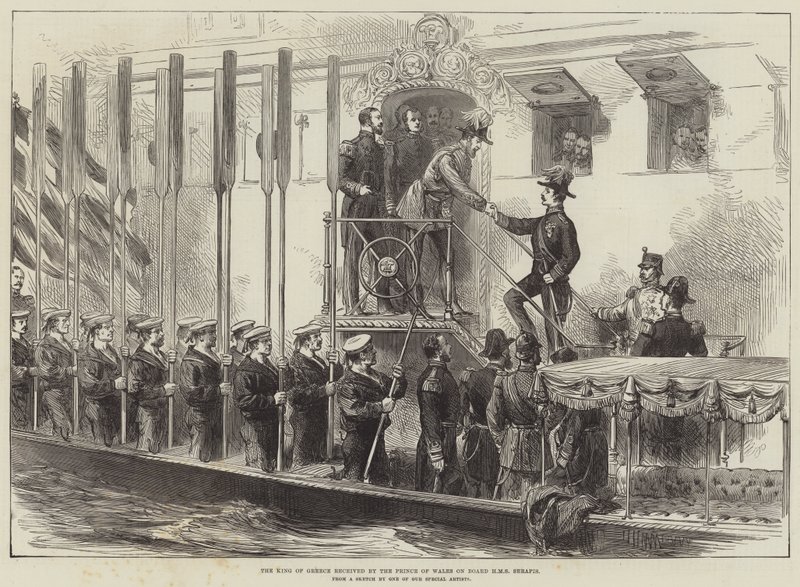 Yunanistan Kralı, Galler Prensi tarafından HMS Serapis