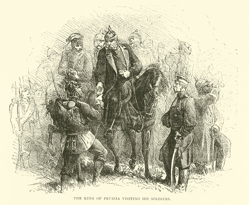 Prusya Kralı askerlerini ziyaret ediyor, Ağustos 1870 by English School
