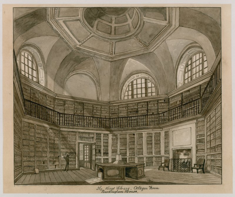 Kings Library, Octagon Room, Buckingham Palace (kağıt üzerinde wc) by English School