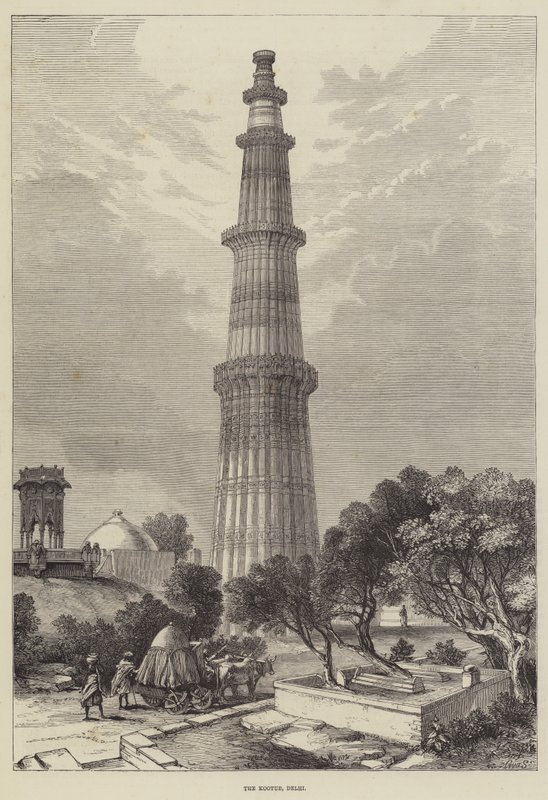 Kootub, Delhi (gravür) by English School