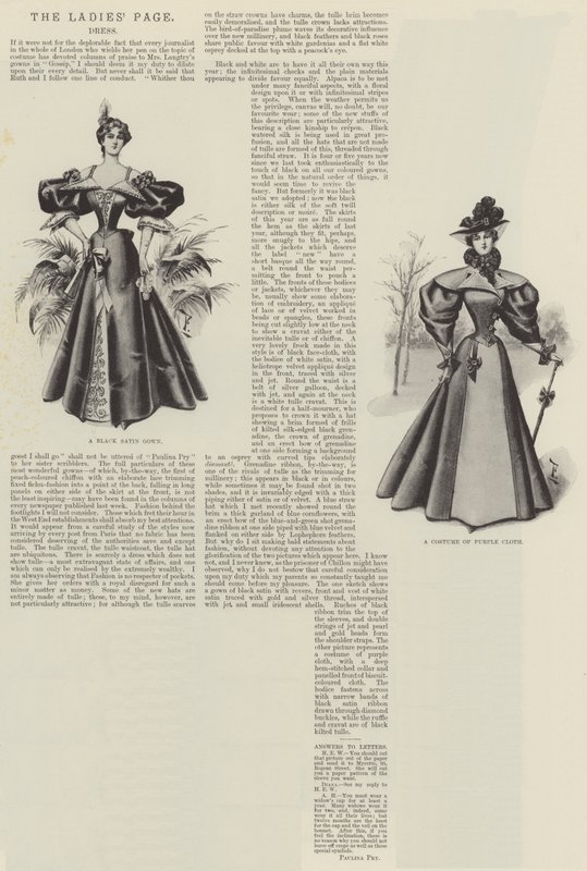Bayanlar Sayfası, Elbise (litho) by English School