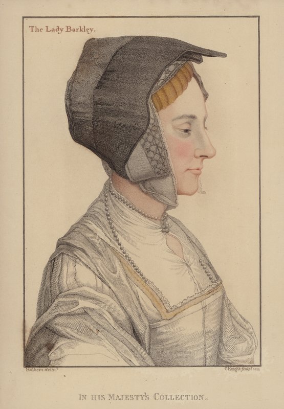 Lady Barkley (renkli gravür) by English School
