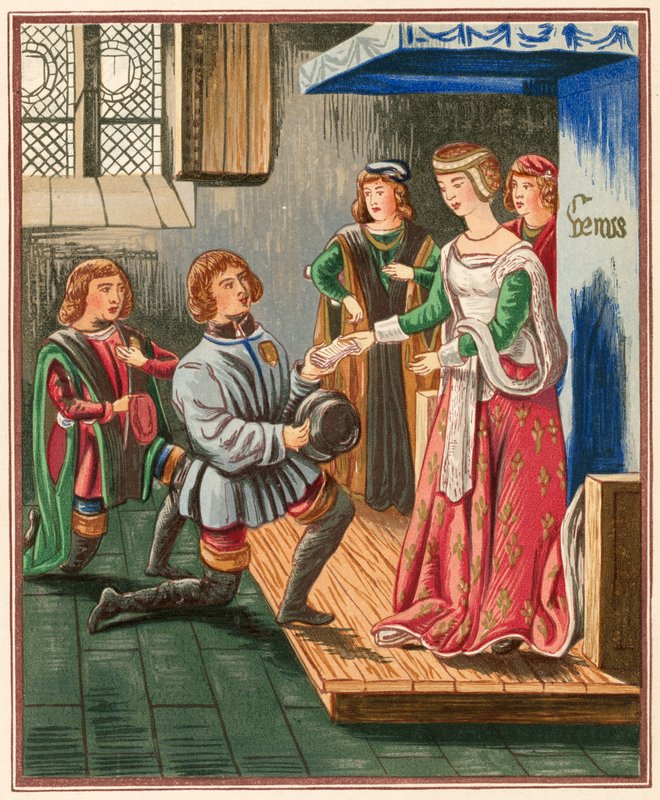 The Lady Venus receiving the messenger of L