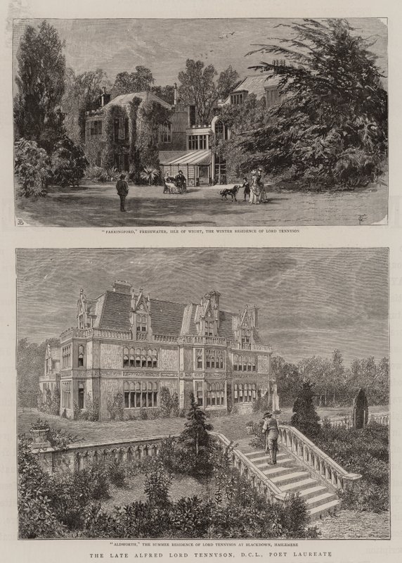 Geç Alfred Lord Tennyson, DCL, Şair Ödüllü (gravür) by English School