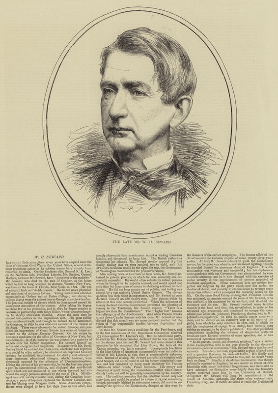 Merhum Bay WH Seward (gravür) by English School