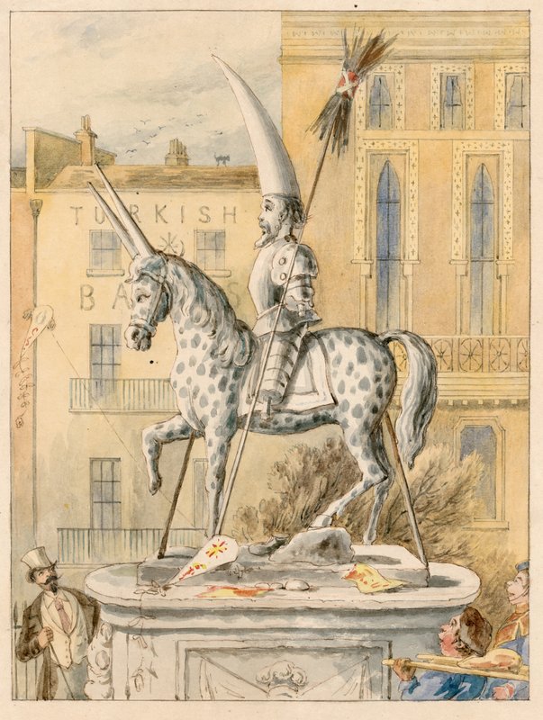 Leicester Meydanı heykeli 17 Ekim 1866 by English School