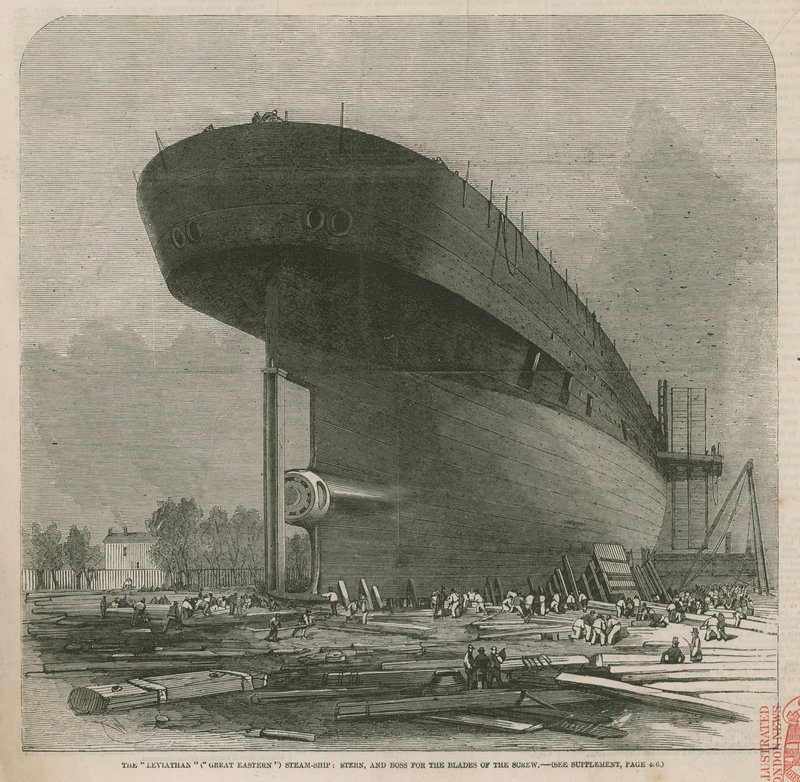 Leviathan (Büyük Doğu) buharlı gemisi; vidanın bıçakları için kıç ve başlık by English School