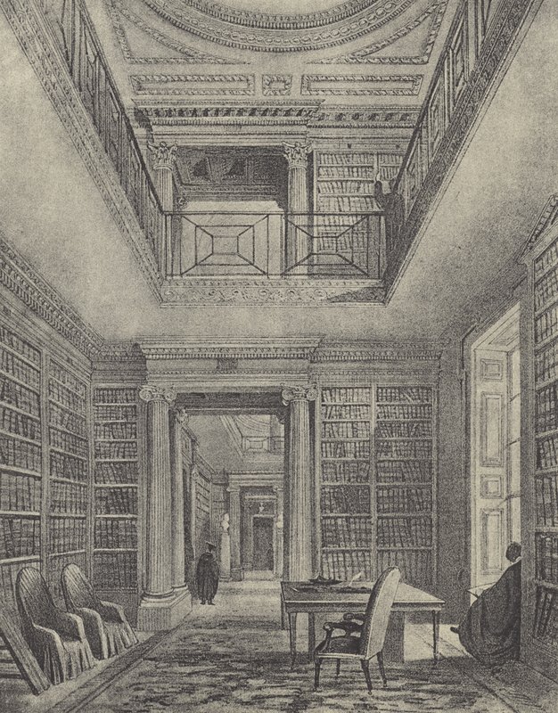Kütüphane, 1844 (gravür) by English School