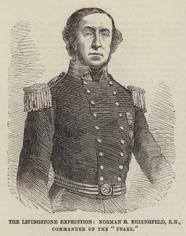 Livingstone Expedition, Norman B Bedingfeld, RN, "İnci" Komutanı (gravür) by English School
