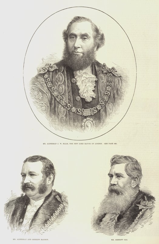 Lord Mayor ve Londra Şerifleri (gravür) by English School