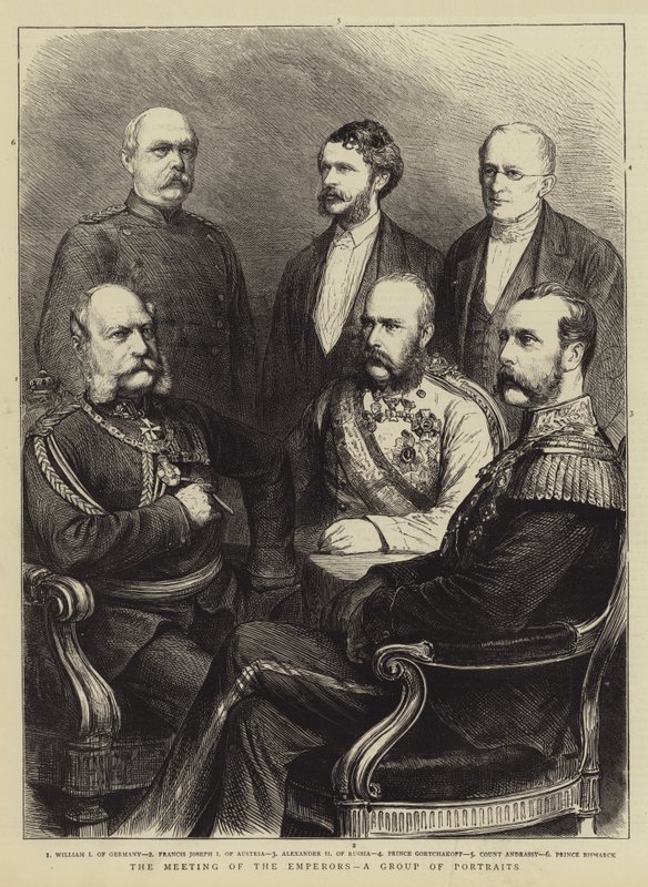 İmparatorların Buluşması, Bir Grup Portre (gravür) by English School