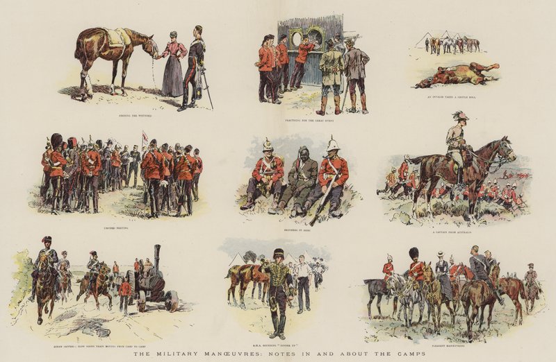 Askeri Manevralar, Kamp İçi ve Kamp Hakkında Notlar (chromolitho) by English School