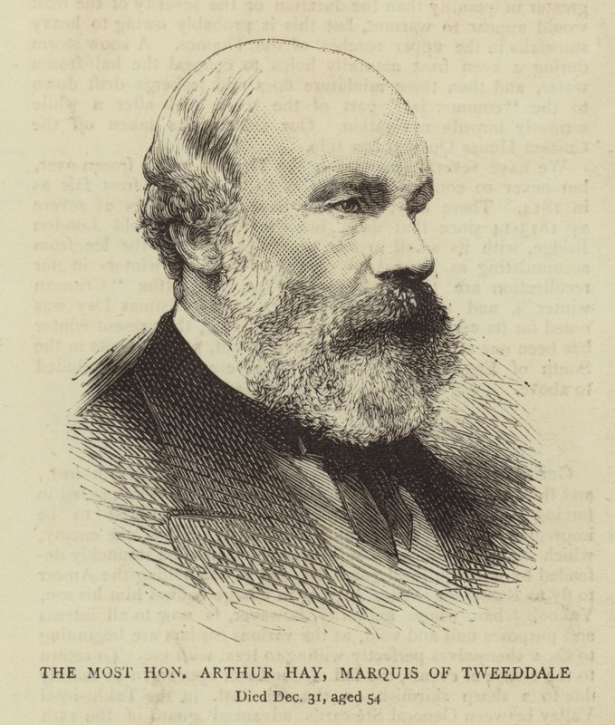 En Saygıdeğer Arthur Hay, Tweeddale Markisi (gravür) by English School