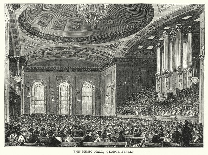 The Music Hall, George Street (gravür) by English School