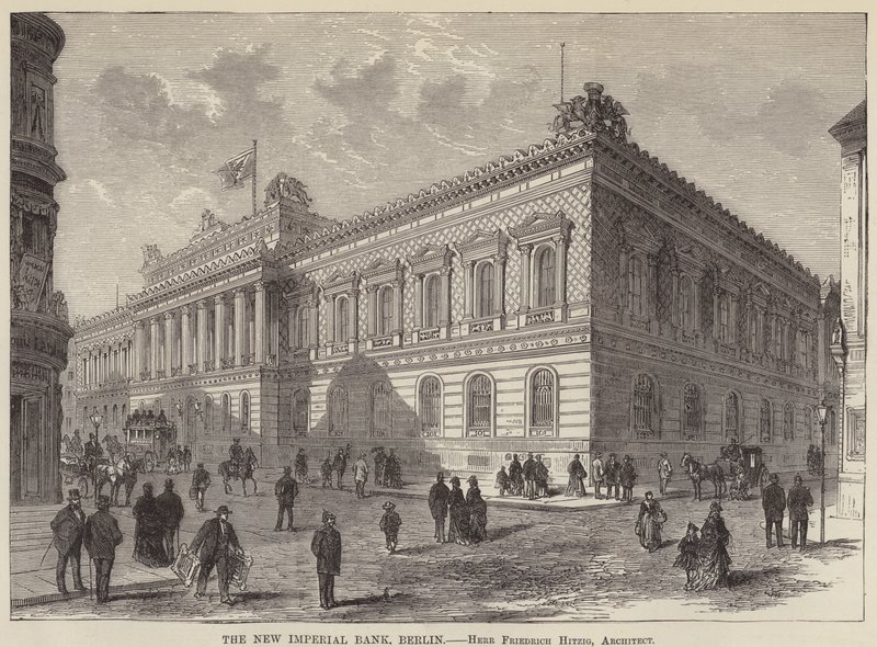 New Imperial Bank, Berlin (gravür) by English School