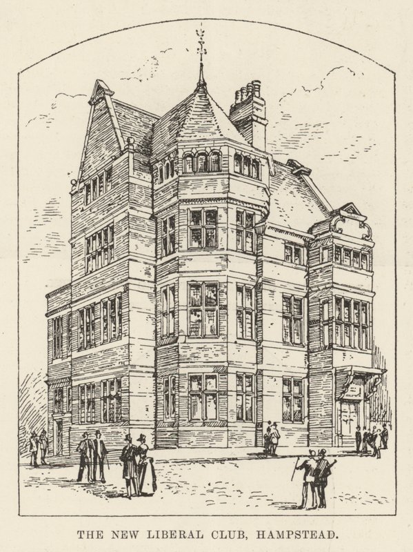 Yeni Liberal Kulüp, Hampstead (gravür) by English School