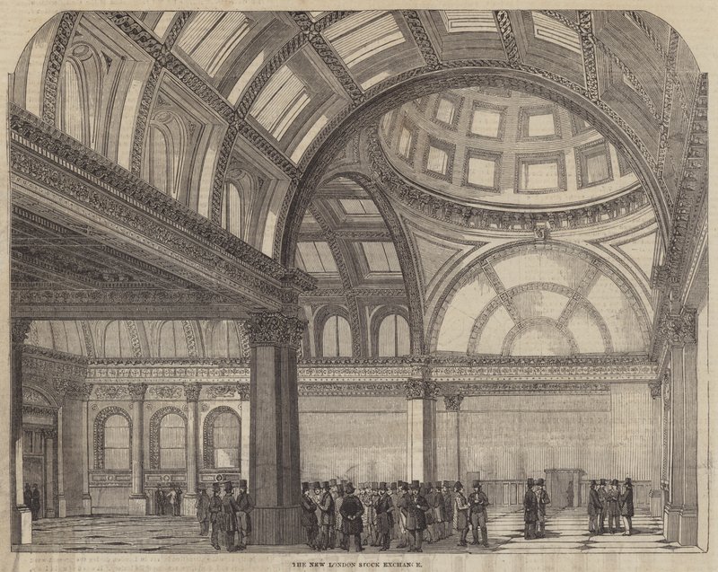 Yeni Londra Menkul Kıymetler Borsası (gravür) by English School