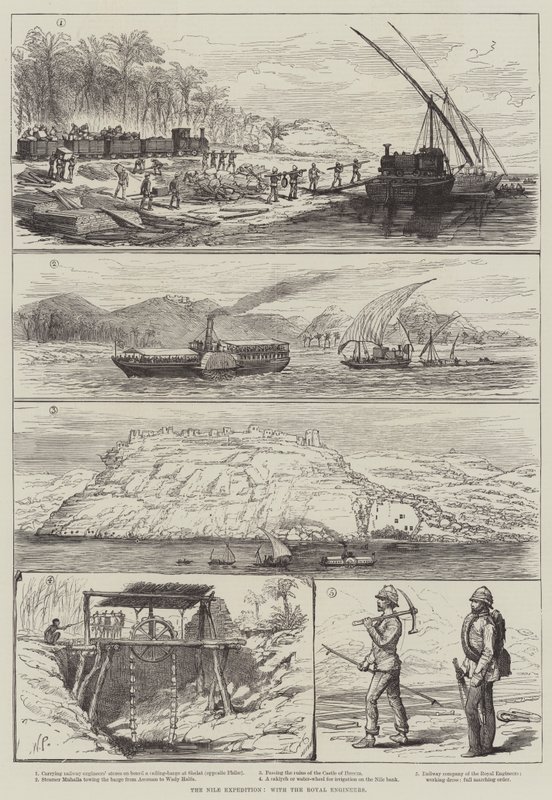 Kraliyet Mühendisleri ile Nil Seferi (gravür) by English School