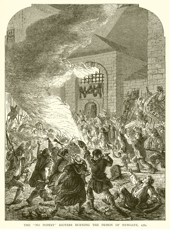Newgate Hapishanesini yakan Popery İsyancıları, 1780 by English School