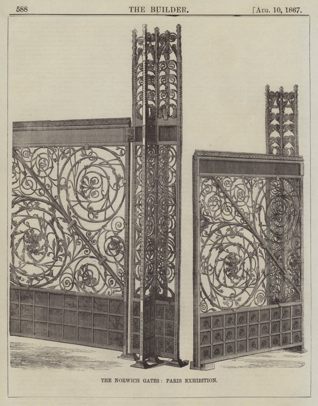 Norwich Gates, Paris Sergisi (gravür) by English School