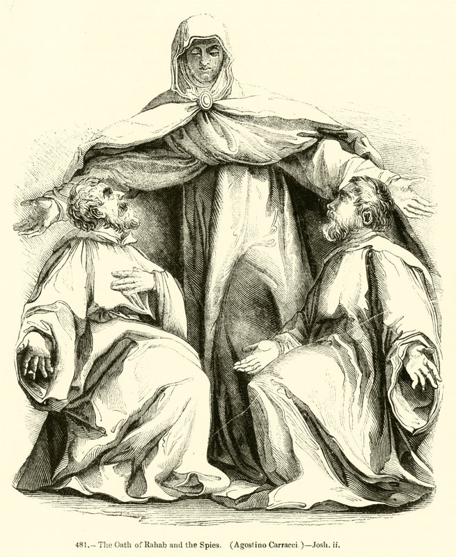Rahab ve Casusların Yemini, Agostino Carracci, Joshua II (gravür) by English School