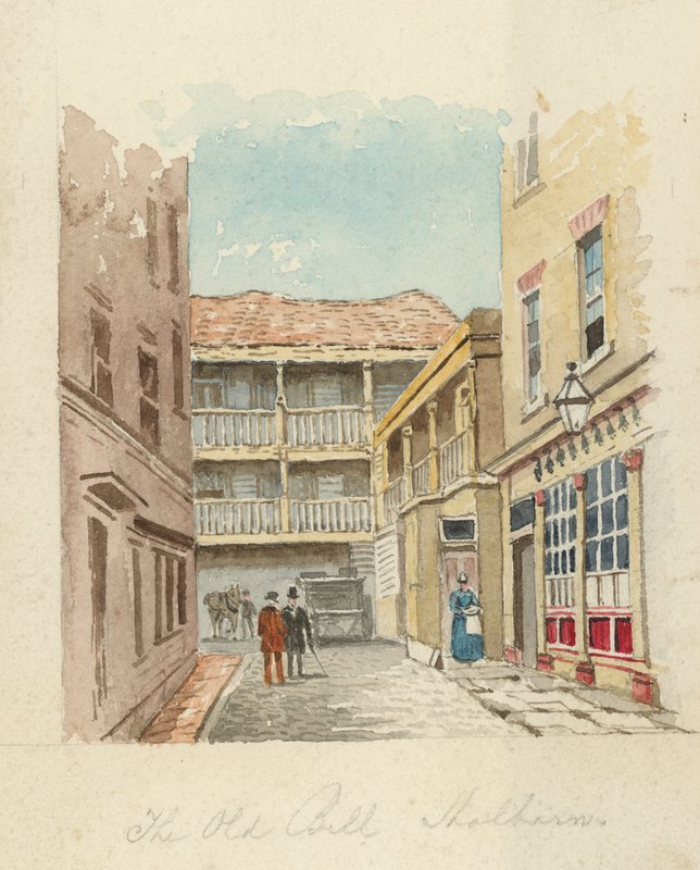 The Old Bell Inn, Holborn, Londra (kağıt üzerinde wc) by English School