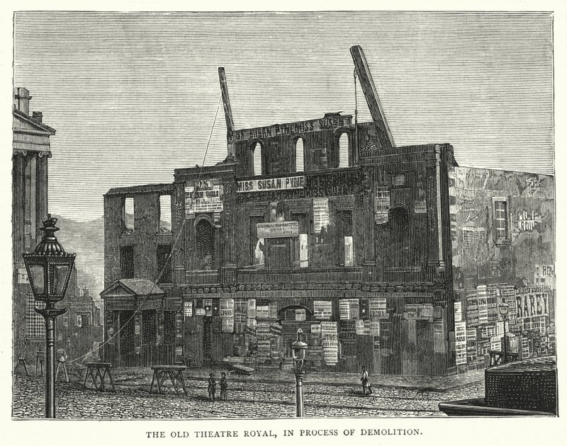 Eski Kraliyet Tiyatrosu, Yıkım Sürecinde (gravür) by English School