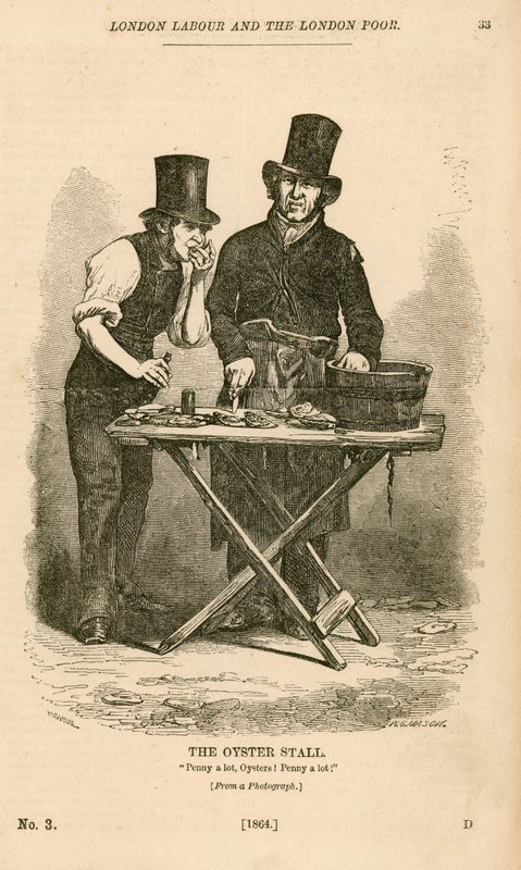 Londra İşçi ve Londra Yoksullarından Oyster Stall by English School