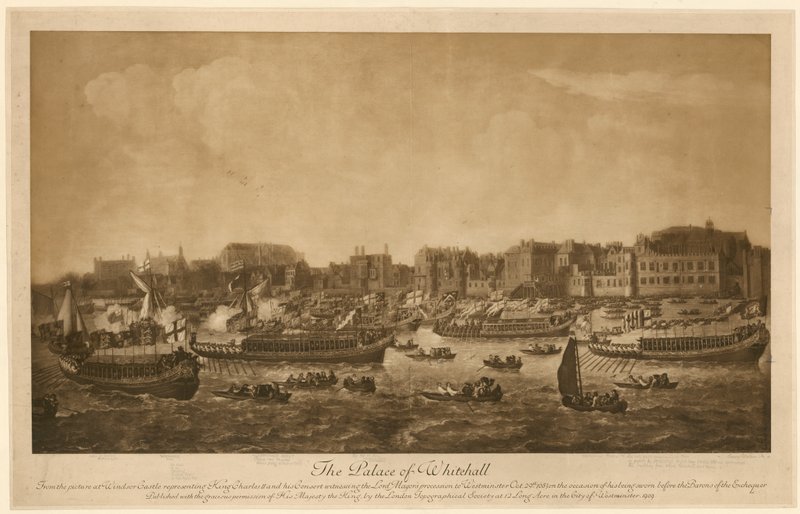 Whitehall Sarayı, 1683 by English School