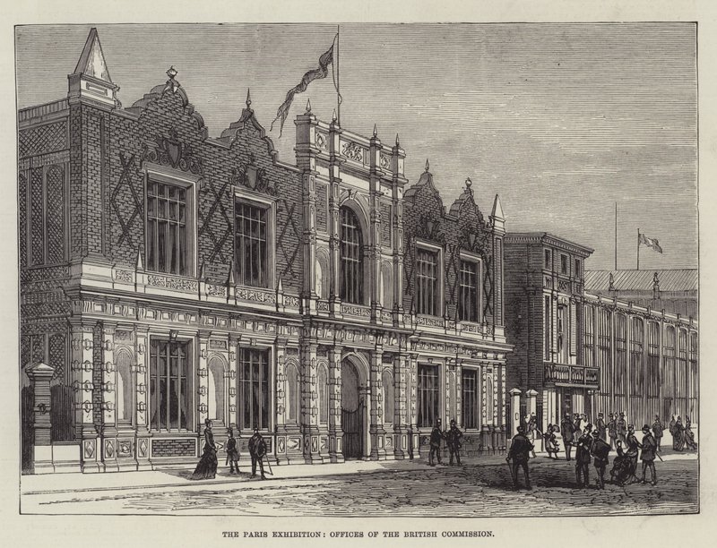 Paris Sergisi, İngiliz Komisyonu Ofisleri (gravür) by English School