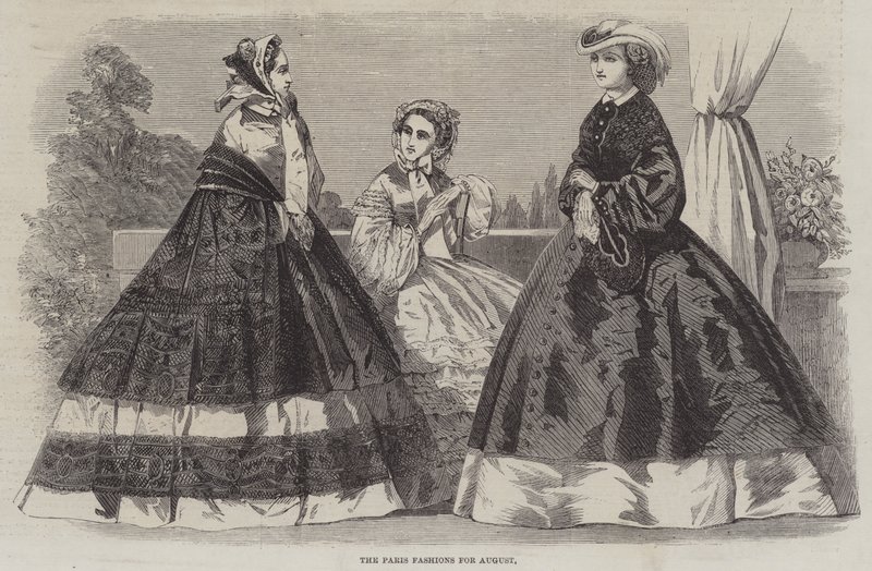 Ağustos için Paris Modası (gravür) by English School