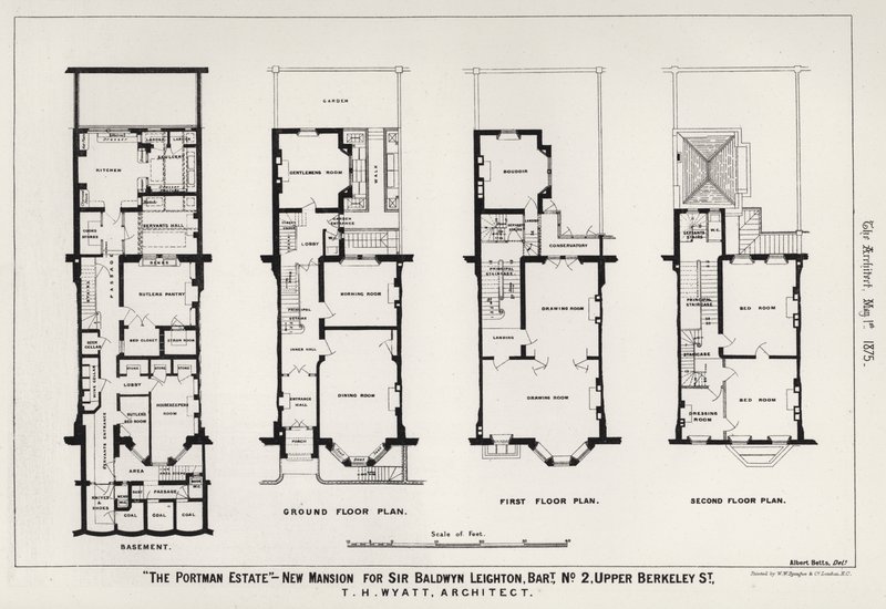 "Portman Malikanesi," Sir Baldwyn Leighton için Yeni Konak, Baronet, No 2, Yukarı Berkeley Caddesi (gravür) by English School