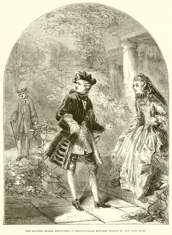 Prenses Amelia, George III arasında bir uzlaşma girişiminde bulunur. ve Lord Bute by English School