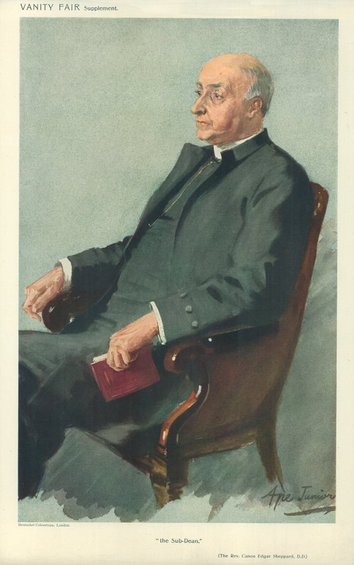 The Rev Canon Edgar Sheppard, dekan, 12 Nisan 1911, Vanity Fair karikatürü by English School