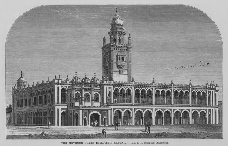 Gelir Kurulu Binaları, Madras (gravür) by English School