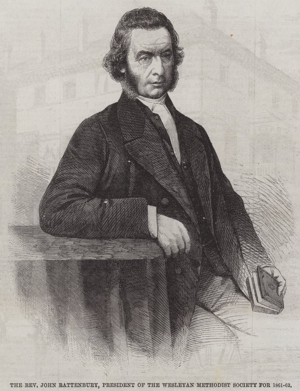 Muhterem John Rattenbury, 1861-62 için Wesleyan Metodist Derneği Başkanı (gravür) by English School