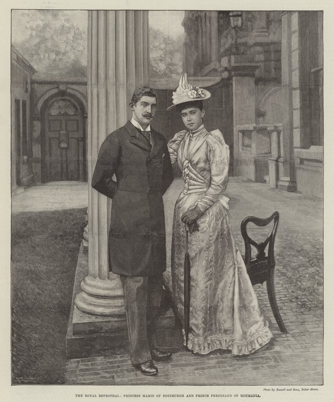 Kraliyet Nişanı, Edinburgh Prensesi Marie ve Romanya Prensi Ferdinand (gravür) by English School